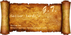 Geller Teréz névjegykártya